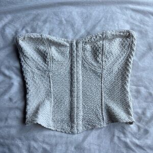 H&M Textured Cream Bustier Top